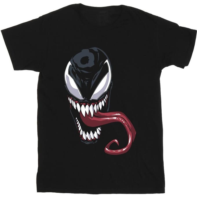 Marvel Jongens Venom Gezicht T-Shirt (Zwart)