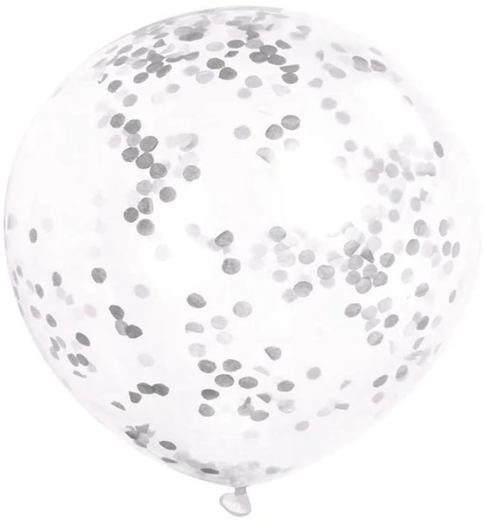 UNIQUE - 6 zilverkleurige en goudkleurige confetti ballonnen