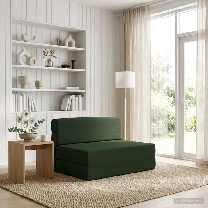 vidaXL - Vouwbare - Sofa - Bed - Donkergroen - 70 - x - 72 - x - 60 - cm - Stof