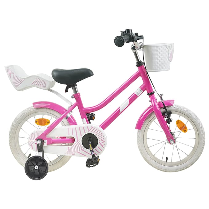 vidaXL - Kinderfiets - 14 - Inch - voor - 3-5 - jaar - oud - Donkerroze