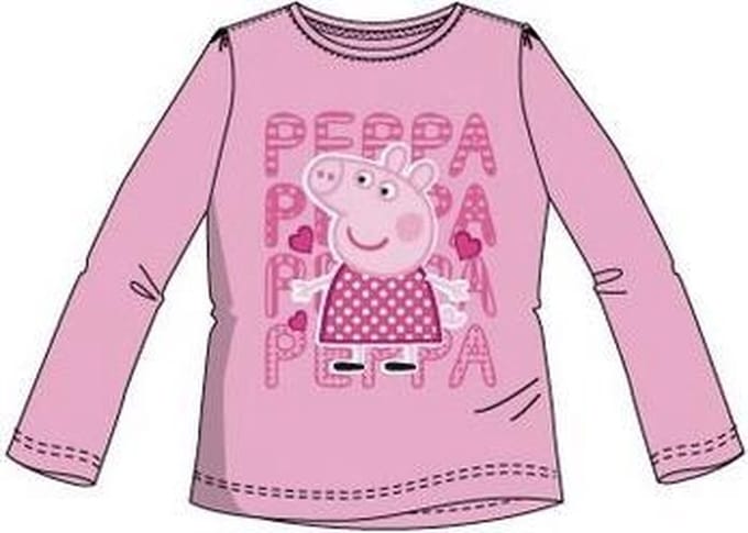 Peppa Pig longsleeve - Peppa - lichtroze - maat 122/128 (7/8 jaar)