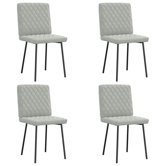 vidaXL Eetkamerstoelen 4 st fluweel lichtgrijs