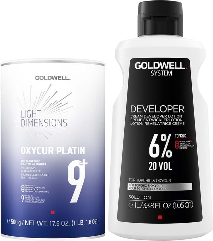 Goldwell Oxycur Platin Dust Free 500gr + Developer 6% 1000ml