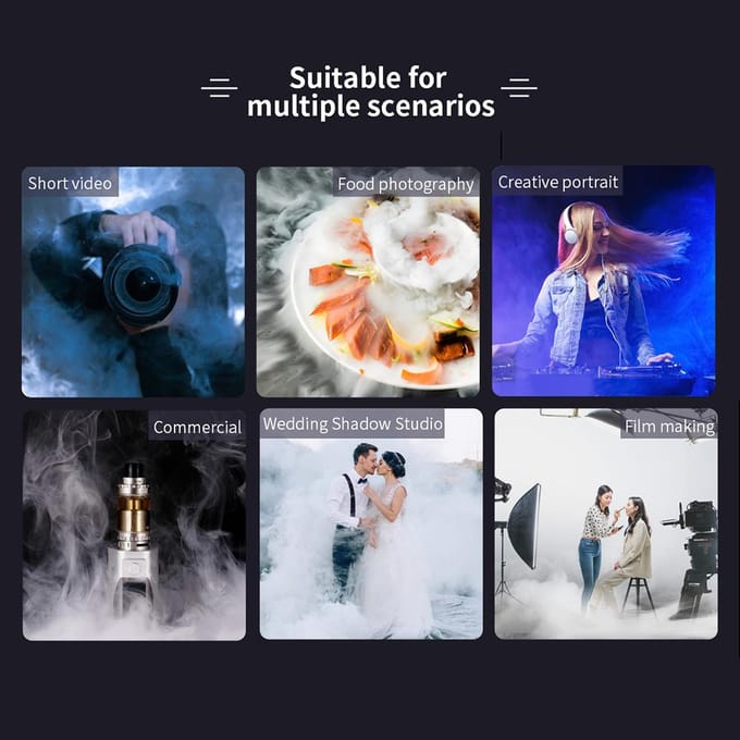 NiceFoto Fog-101.Pro Draagbare Rookmachine Professionele Rookmachine met Afstandsbediening 5 LED geel