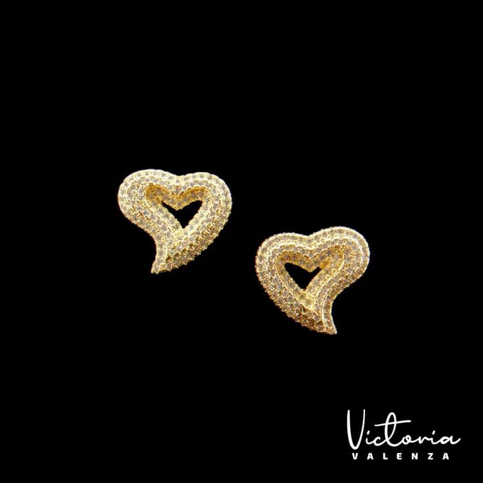 Victoria Valenza Milano oorknoppen - Messing Witte Steen - Goudkleurig