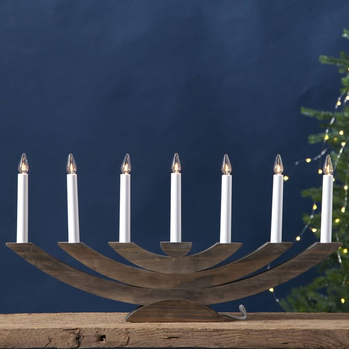 LED kandelaar Navida -bruin -lichtkleur: Warm Wit -Kerstdecoratie