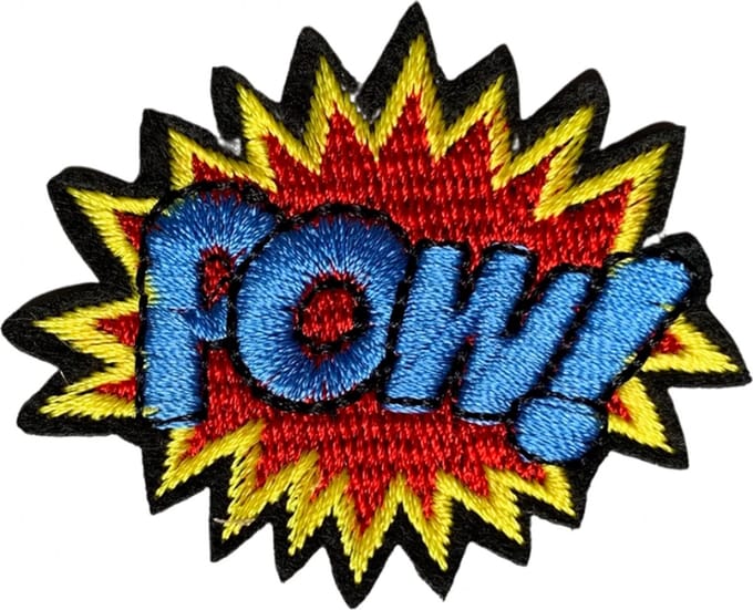 POW Knal Boem Carnaval strijk embleem - patch - patches - stof & strijk applicatie