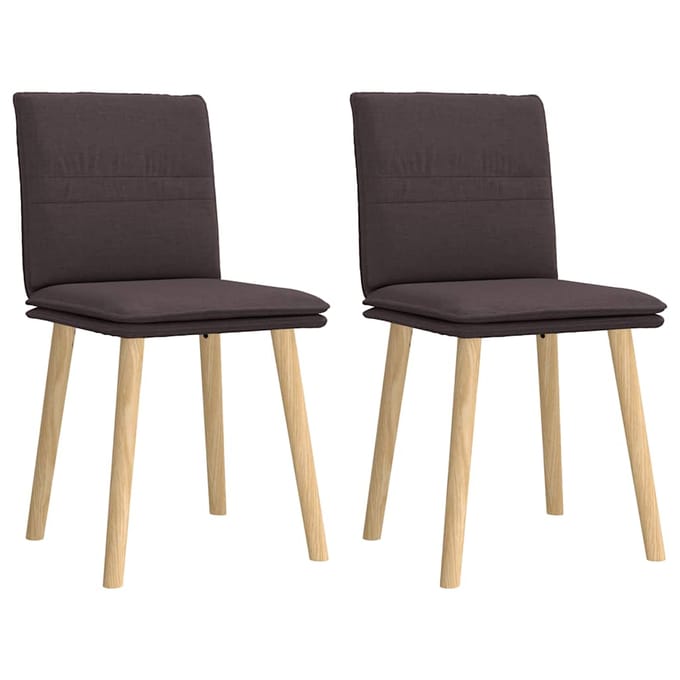 vidaXL - Eetkamerstoelen - 2 - st - stof - donkerbruin