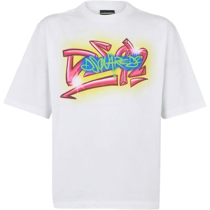 Dsquared2 t-shirt wit man logo graffiti