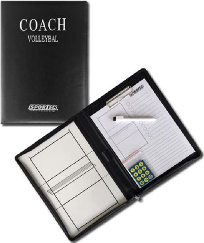 Sportec Coachmap Volleybal Magnetisch 52 X 36 Cm Zwart
