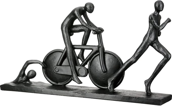 Gilde Handwerk - Beeld - Sculptuur - Triatlon - poly resin - 6x35x19 cm - kleur zwart
