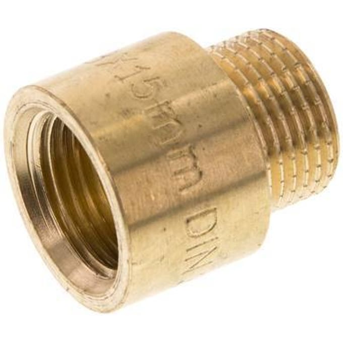 G 3/8'' F/M Messing Verlengstuk DIN 3523 - 15 mm [2 Stuks]