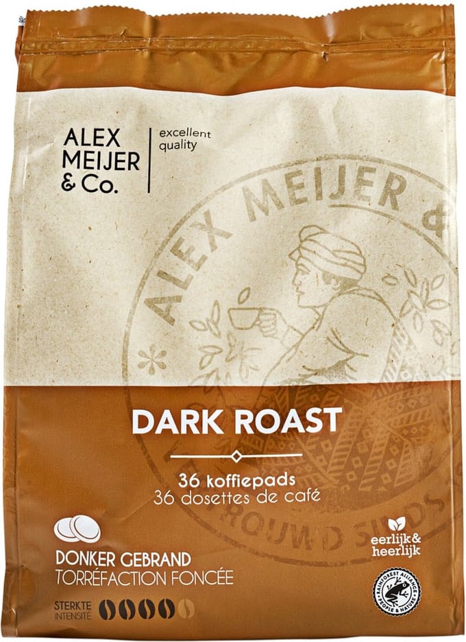 Alex Meijer - Dark Roast - Koffiepads - Zak 36 stuks x 6,94 gram
