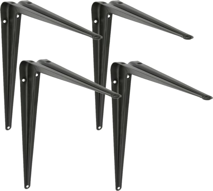 AMIG Plankdrager/planksteun van metaal - 4x - gelakt zwart - H450 x B400 mm