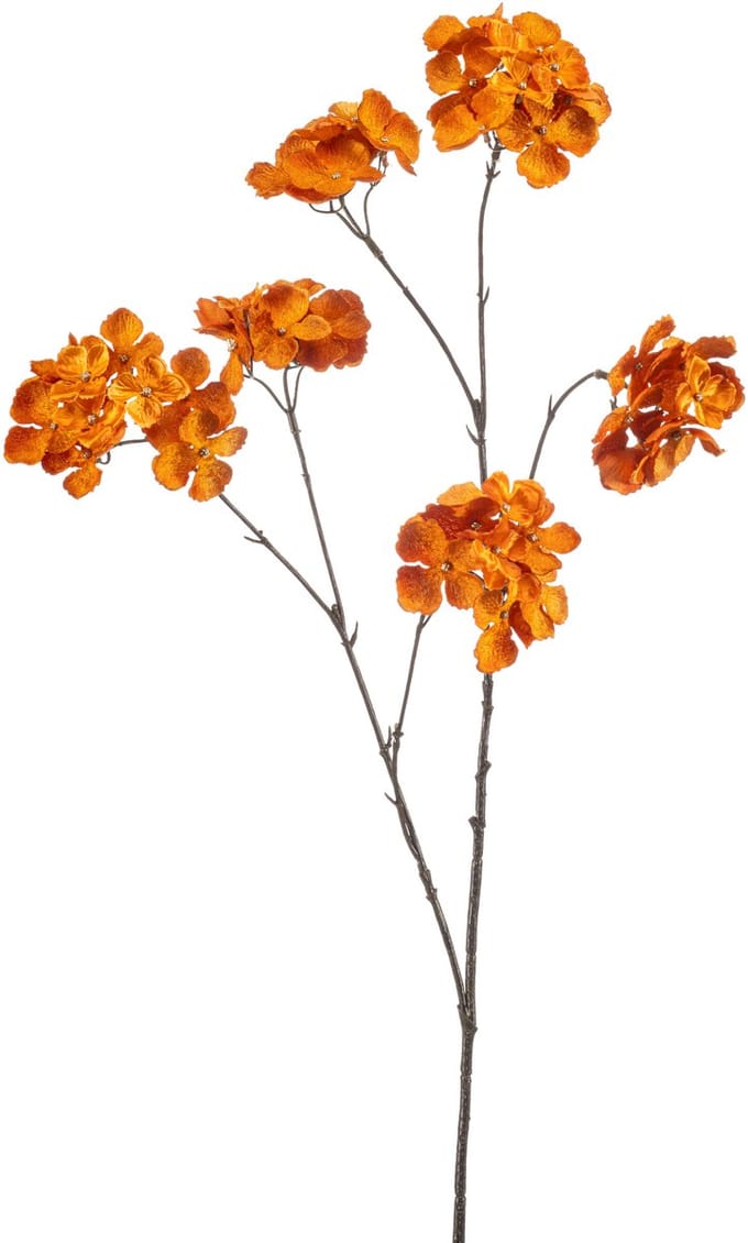Emerald - Kunstbloem Hortensia 85cm donkeroranje - Kunstplant voor binnen