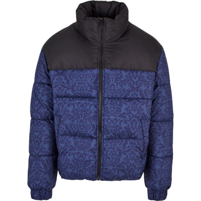 Urban Classic Aop Retro Puffer Jas Blauw