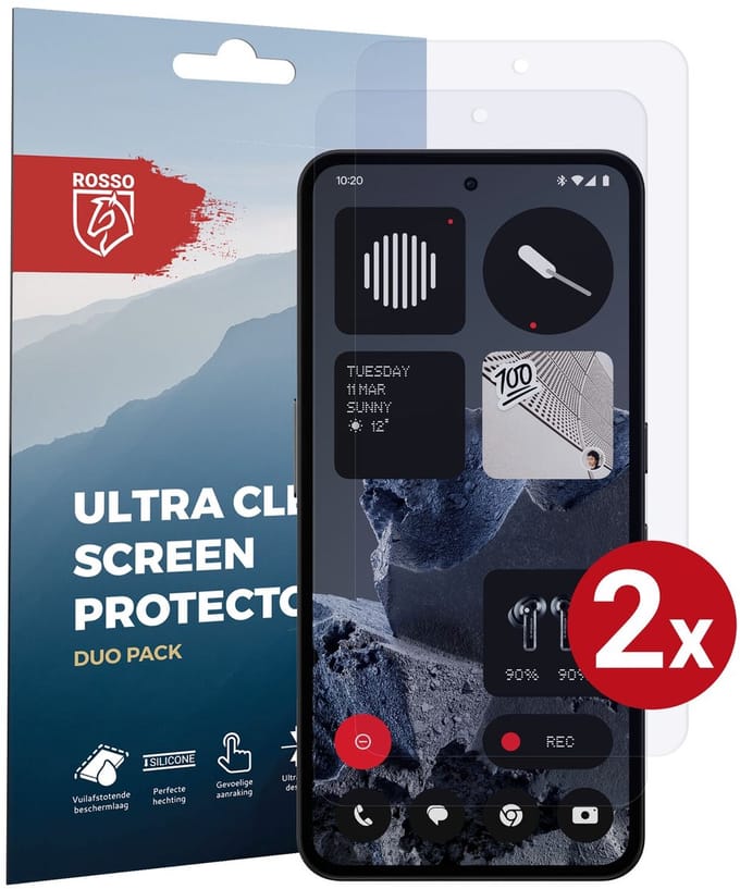 Rosso Screen Protector Geschikt voor Nothing CMF Phone 2 Pro | Ultra Clear Duo Pack | TPU Folie | Case Friendly Beschermfolie | 2 Stuks