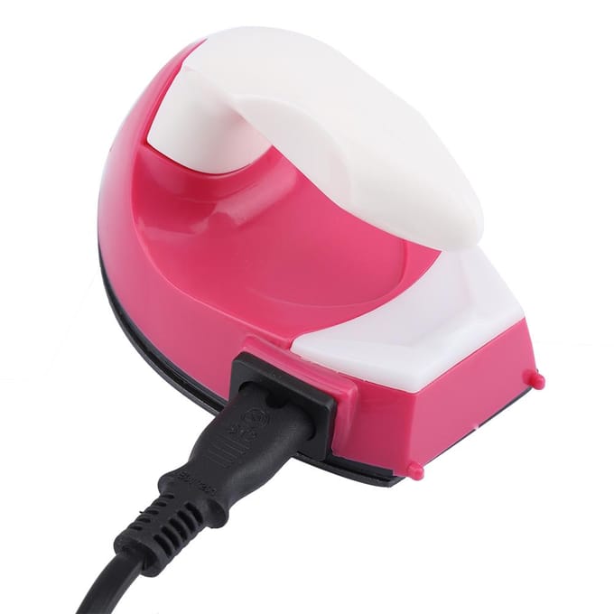 Mini fer à vapeur portable pour vêtements, bricolage, art et artisanat pink