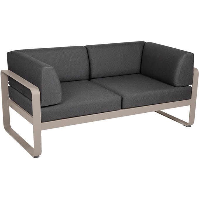 Fermob BELLEVIE club sofa 2 zits - 14 muskaat - A3 grafietgrijs
