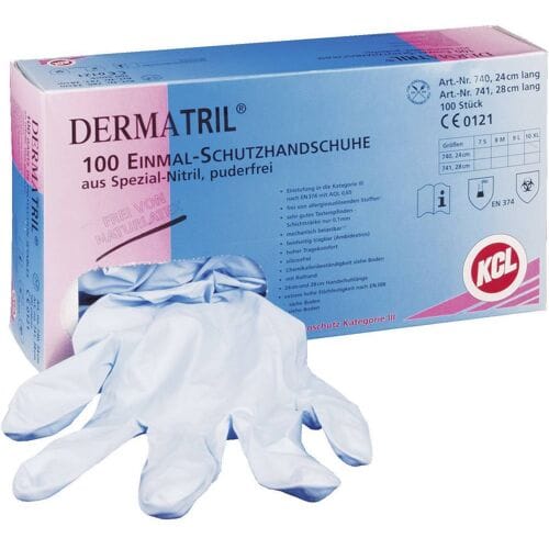 KCL Dermatril 740-8 Wegwerphandschoen 100 stuk(s) Nitril Maat (handschoen): 8, M EN 374