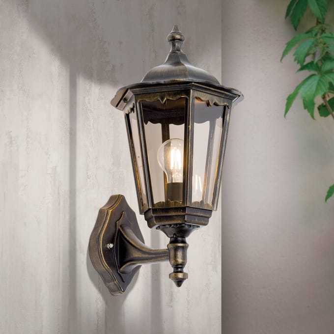 ORION Buitenwandlamp Fabio in zwart-goud