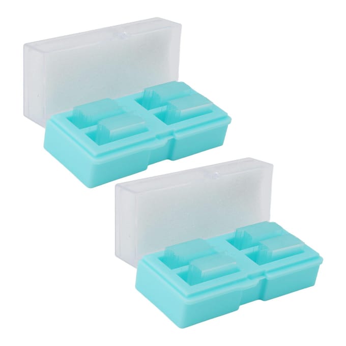 400 Stuks Microscoop Dekglaasjes Afgeronde Hoek Vierkant Blanco Microscoop Glas Dekglaasjes voor 18 X 18mm blue