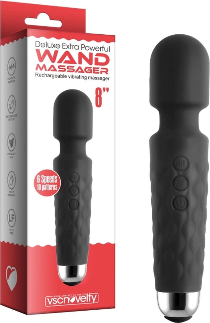 vscnovelty® Deluxe Extra Powerful Wand Massager - 10 standen - USB oplaadbaar - zwart