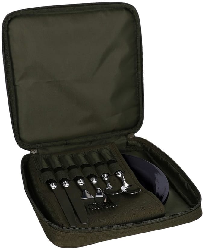 Camping Servies Set 2 Personen – 2 Borden & Bestek – Compacte Opbergtas – Mikado