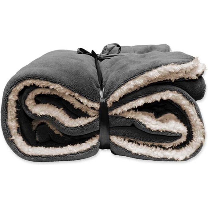 Unique Living | lars coral fleece/suede plaid 150x200cm dark grey