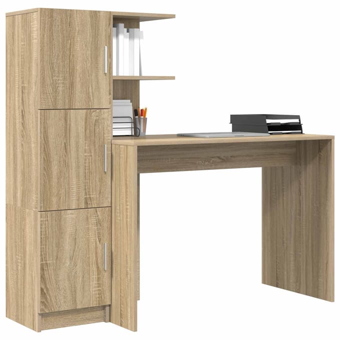 vidaXL - Bureau - Sonoma - Eik - 133.5 - x - 50 - x - 124 - cm - 2 - st