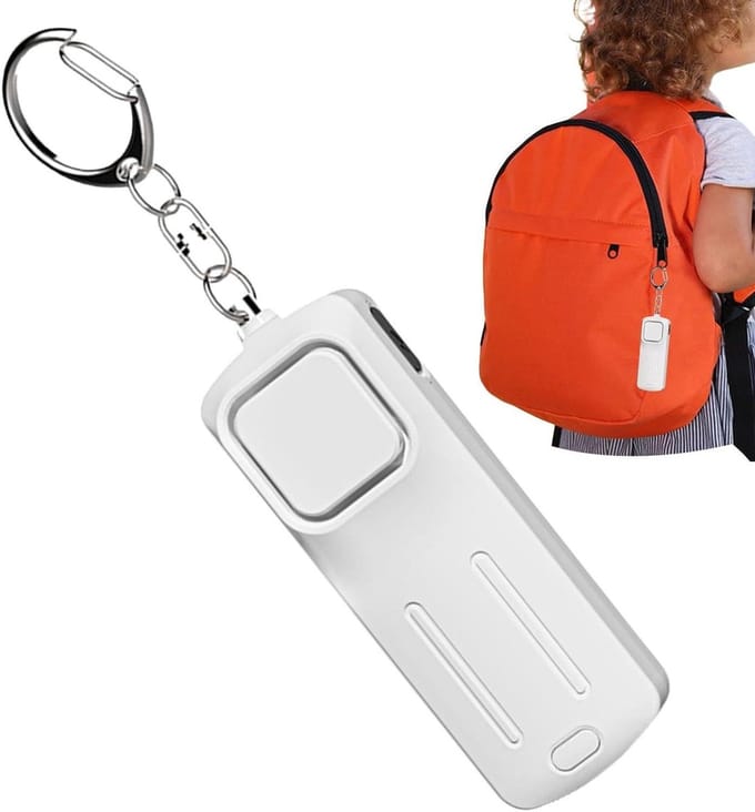 Persoonlijk Alarm - Veiligheidssleutelhanger - Persoonlijke Beveiliging - 130 dB Geluid - USB Oplaadbaar - Wit