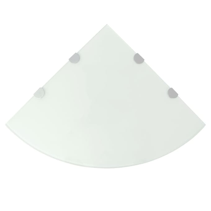 vidaXL - Hoekschap - met - chromen - dragers - wit - 45x45 - cm - glas
