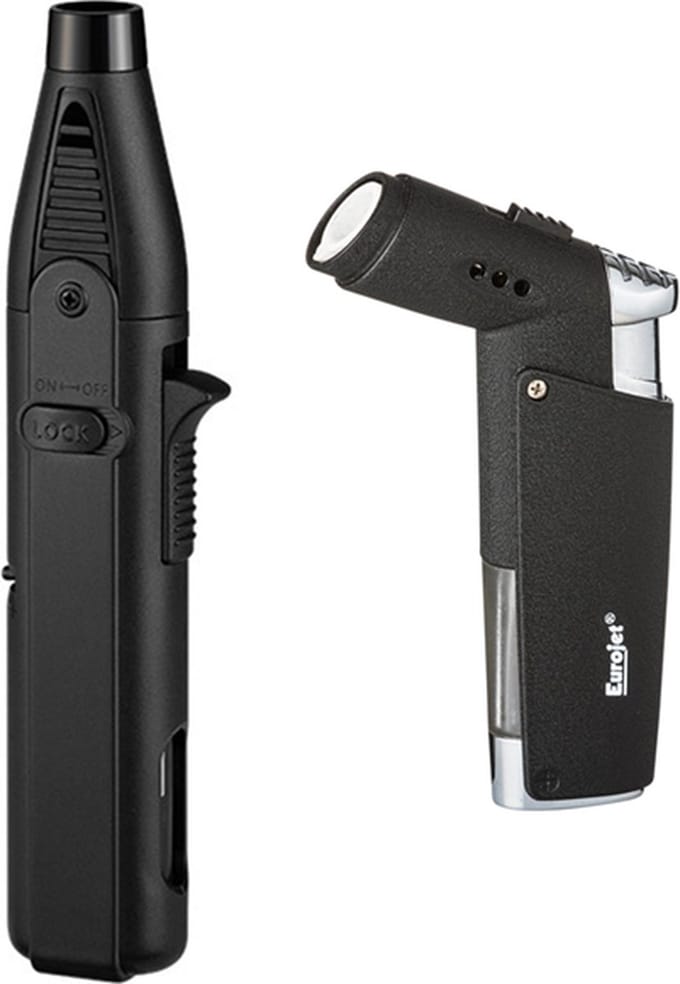 Pen Torch Black 2023 + Eurojet Stormaansteker Zwart