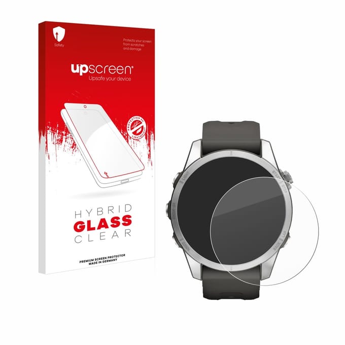 upscreen - Screenprotector voor Garmin Fenix 7S Pro Solar (42 mm) - Folie Beschermfolie Beschermglas transparant