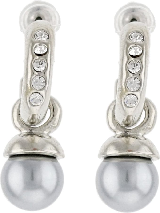 Behave - Oorsteker met Steentjes - Zilverkleur - Elegante Parellook