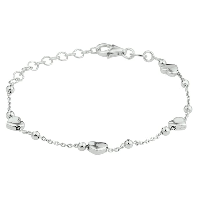 Zilver Gerhodineerde Armband hartjes 2 1332843