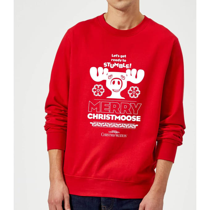National Lampoon Merry Christmoose Christmas Jumper - Red - S