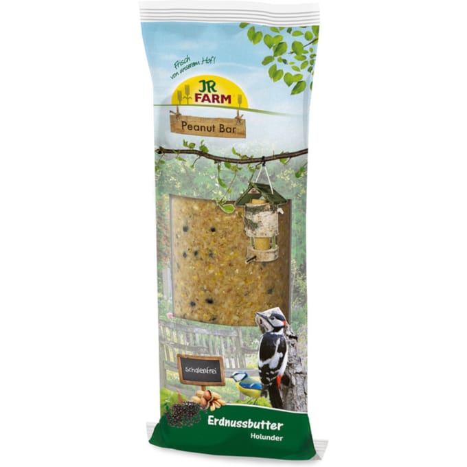 350g JR Farm Peanut Bar Gepelde Pindakaas Vlierbessen Vogelvoer