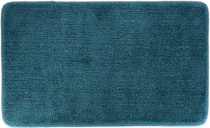 Tendance Badmat Aquarius - microfiber - hoogpolig - zeeblauw - 45 x 75 cm - badkamer - antislip