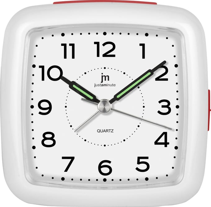 Just a Minute | Wekker | Wit met een tikkeltje rood