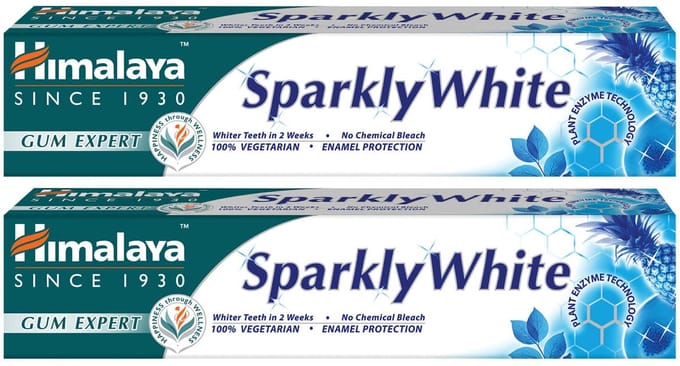 HIMALAYA - Tandpasta - Sprankelend Wit - 75ml - Aantal: 2 (Verpakking van 2)