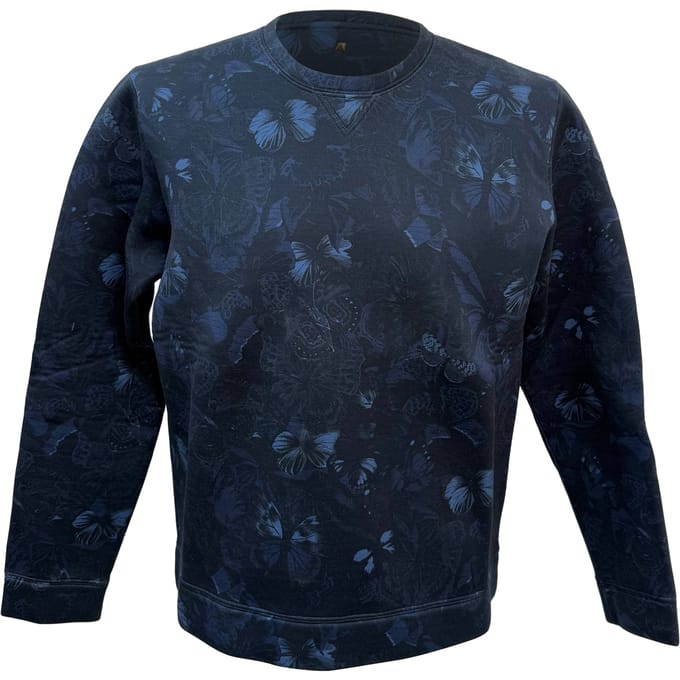 Valentino Neopreen Vlinder Sweatshirt in Marineblauw Katoen