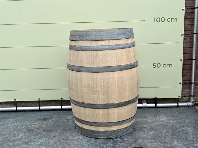Regenton - Wijnvat - Hoogte 95 cm - Inhoud 225 Liter - Eiken