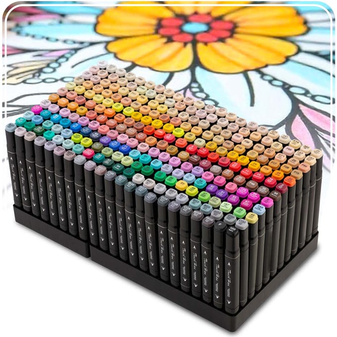 Alcoholmarkers met tas 262 stuks Nukido NK-915
