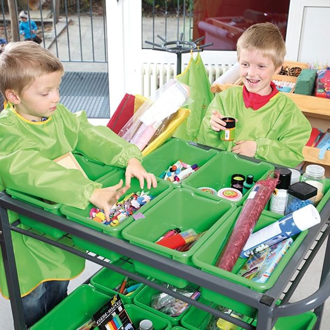 Beleduc metalen trolley speelgoed - educatief en kleurrijk.