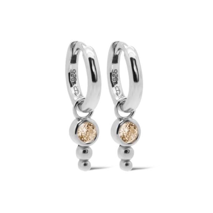 Karma Oorhangers Hinged Hoops Nina Dot Champaign Zilver