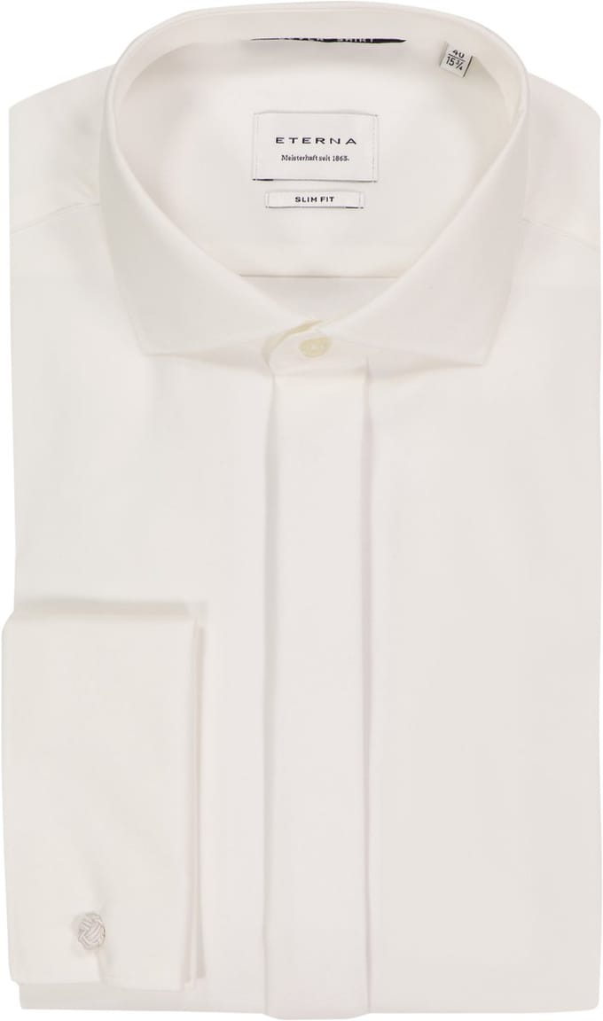 ETERNA slim fit overhemd - twill - ecru - Strijkvrij - Boordmaat: 44 (EU maat: XL)