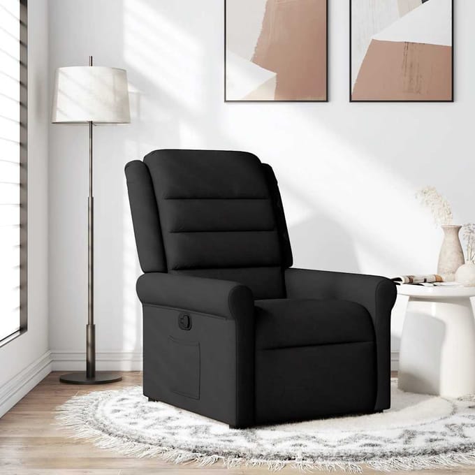 vidaXL - Fauteuil - verstelbaar - stof - zwart
