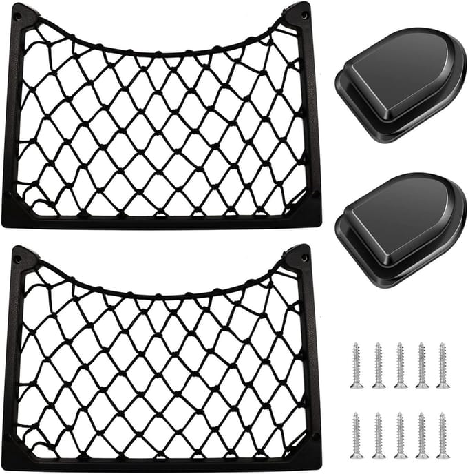 Famanu - Auto opbergnet set van 2 kunststof en nylon voor camper boot en thuis
