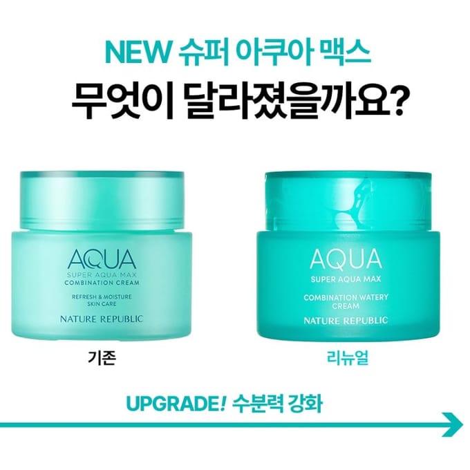 Nature Republic Super Aqua Max Crème Aqueuse Hydratante 80 ml (Peau sèche) 80ml red
